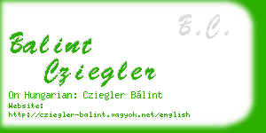 balint cziegler business card